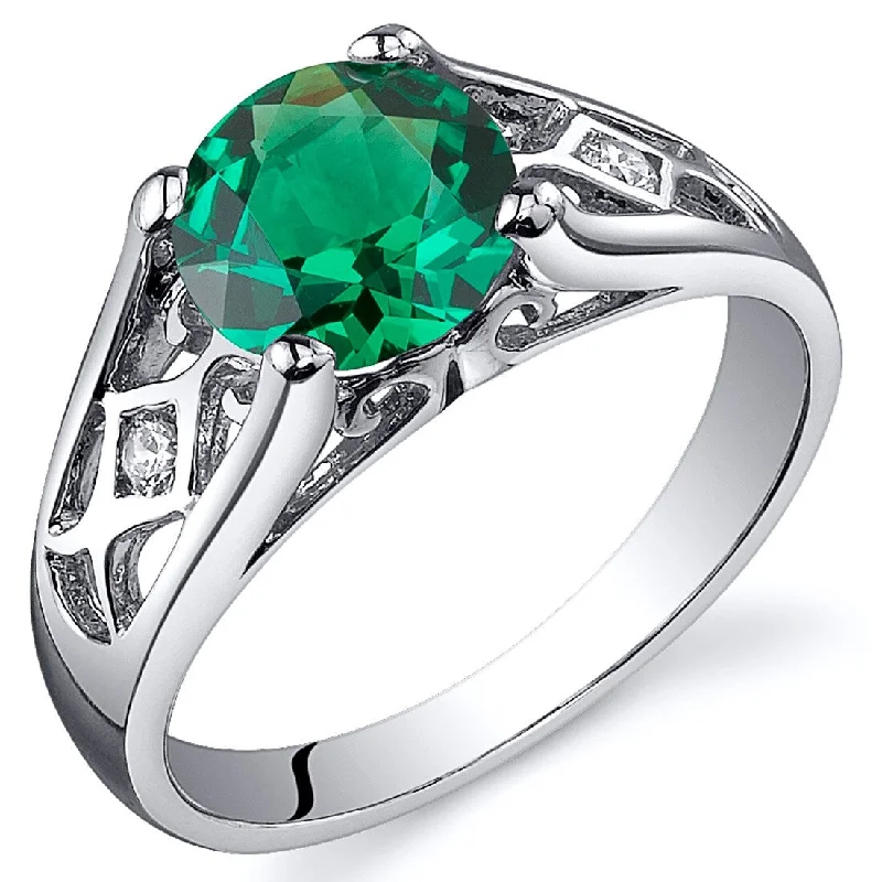 Peridot Gemstone Rings in 14K Gold - Filled Metal with a Pave - Set Band for a Sparkling LookSterling Silver 1.25 ct Created Emerald Solitaire Ring Peridot Gemstone Rings in 14K Gold - Filled Metal with a Pave - Set Band for a Sparkling LookSterling Silver 1.25 ct Created Emerald Solitaire Ring