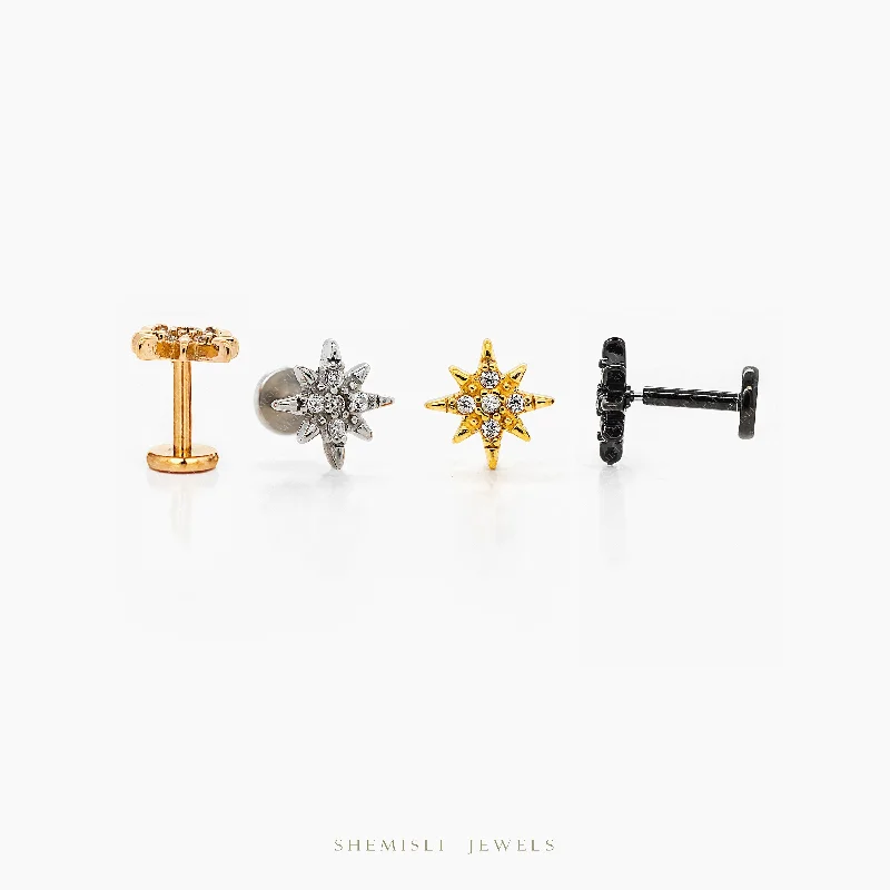 Vintage - Inspired Filigree - Worked Stud Earrings in Gold - Tone for an Antique AestheticTiny Star Threadless Flat Back Earrings, 20,18,16ga, 5-10mm Unisex, Surgical Steel SHEMISLI SS906 Vintage - Inspired Filigree - Worked Stud Earrings in Gold - Tone for an Antique AestheticTiny Star Threadless Flat Back Earrings, 20,18,16ga, 5-10mm Unisex, Surgical Steel SHEMISLI SS906