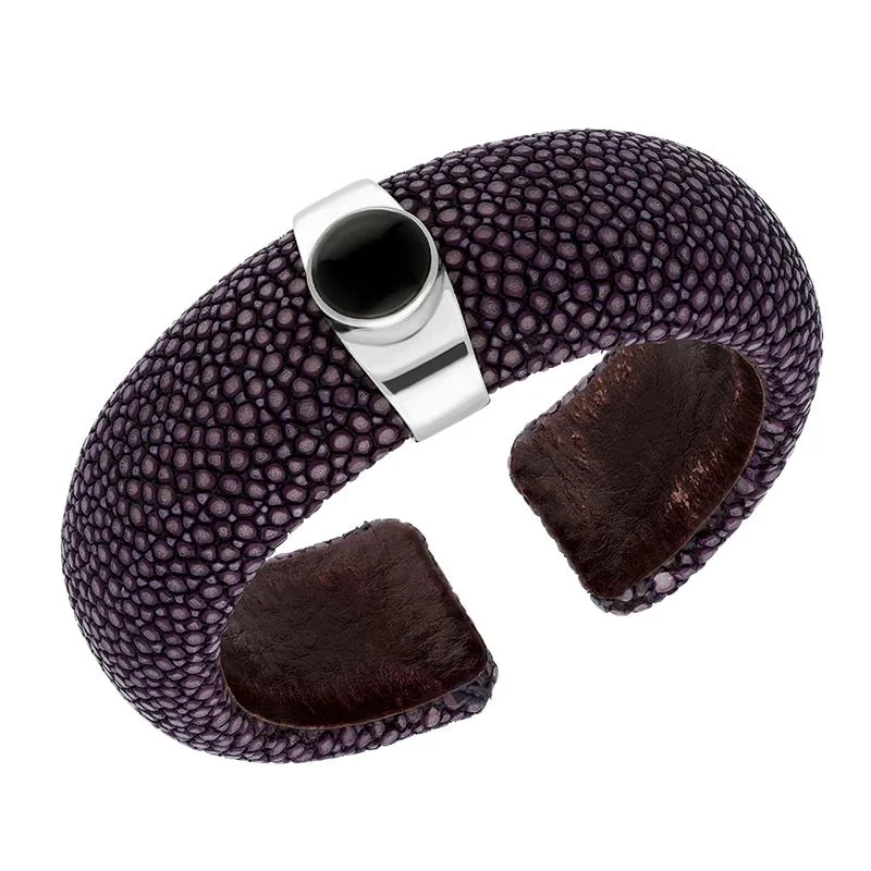 Animal - Print Bangles with Leopard or Zebra Patterns Sterling Silver Whitby Jet Stingray Unique Purple Bangle Animal - Print Bangles with Leopard or Zebra Patterns Sterling Silver Whitby Jet Stingray Unique Purple Bangle