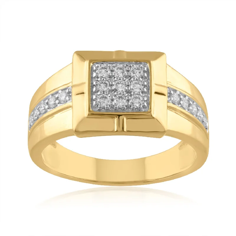 Women's Diamond Rings with Amethyst and Diamond Combinations for a Purple - Hued Elegance18K YG Men's Diamond Ring-1pc Women's Diamond Rings with Amethyst and Diamond Combinations for a Purple - Hued Elegance18K YG Men's Diamond Ring-1pc