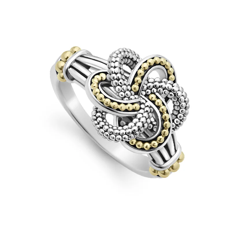 Pearl - Adorned Fashion Rings in Gold - Tone Alloy for a Sophisticated LookTwo-Tone Love Knot Ring (Size 6) Pearl - Adorned Fashion Rings in Gold - Tone Alloy for a Sophisticated LookTwo-Tone Love Knot Ring (Size 6)