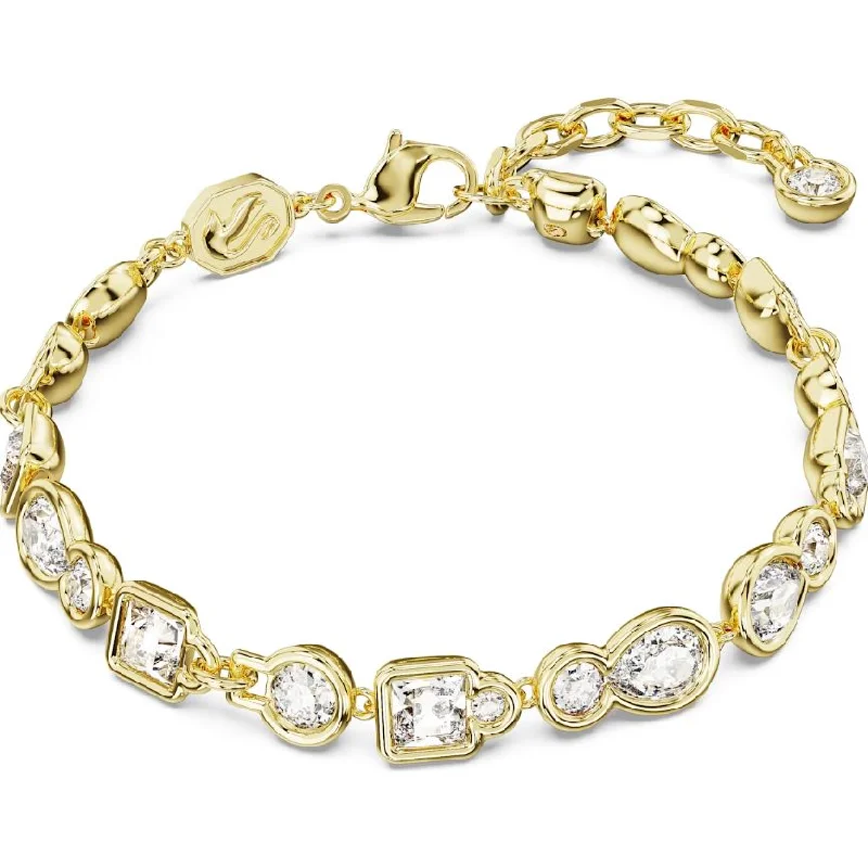 Swarovski Dextera Gold Tone Plated Mixed Cut White Crystal Bracelet