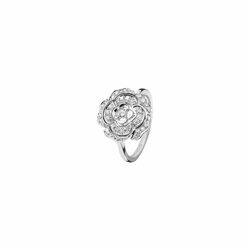 Open - Band Fashion Rings in Sterling Silver with Gemstone InlaysBouton de Camélia Ring Open - Band Fashion Rings in Sterling Silver with Gemstone InlaysBouton de Camélia Ring
