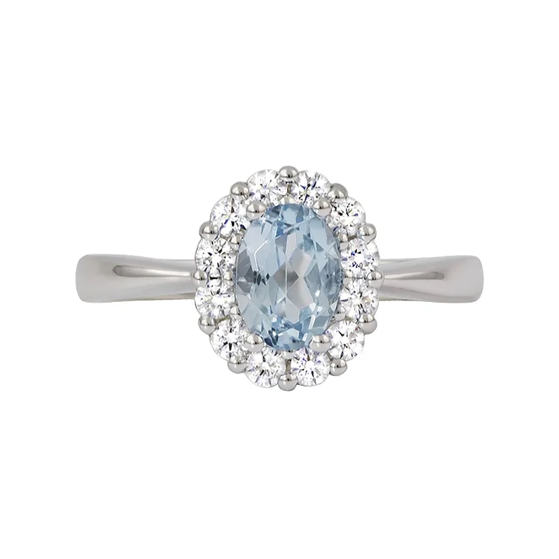 Pearl - Adorned Fashion Rings in Gold - Tone Alloy for a Sophisticated LookAquamarine & Diamond Halo Ring Pearl - Adorned Fashion Rings in Gold - Tone Alloy for a Sophisticated LookAquamarine & Diamond Halo Ring