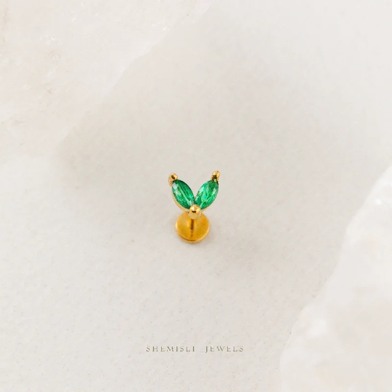 Vintage - Inspired Filigree - Worked Stud Earrings in Gold - Tone for an Antique AestheticTiny 2 Leaf Emerald Stone Threadless Flat Back Nose Stud, 20,18,16ga, 5-10mm, Unisex, Surgical Steel, SHEMISLI SS548 Vintage - Inspired Filigree - Worked Stud Earrings in Gold - Tone for an Antique AestheticTiny 2 Leaf Emerald Stone Threadless Flat Back Nose Stud, 20,18,16ga, 5-10mm, Unisex, Surgical Steel, SHEMISLI SS548