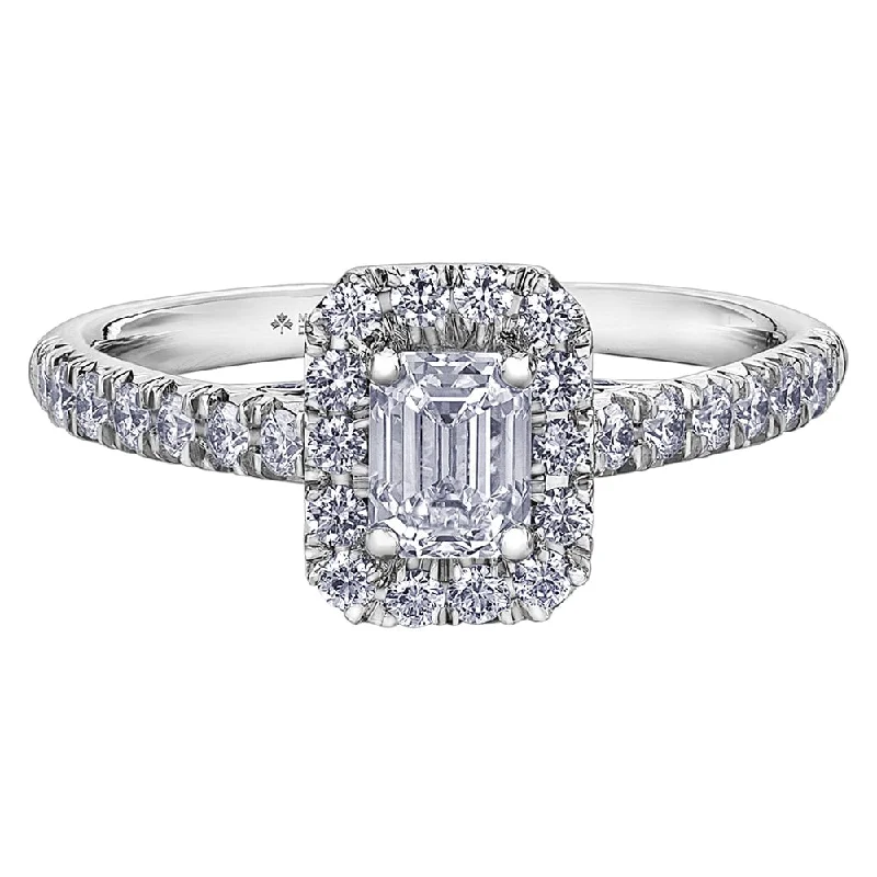 Heart - Shaped Women's Diamond Rings in Rose Gold for a Romantic and Symbolic GiftEmerald Cut Canadian Diamond Engagement Ring Heart - Shaped Women's Diamond Rings in Rose Gold for a Romantic and Symbolic GiftEmerald Cut Canadian Diamond Engagement Ring