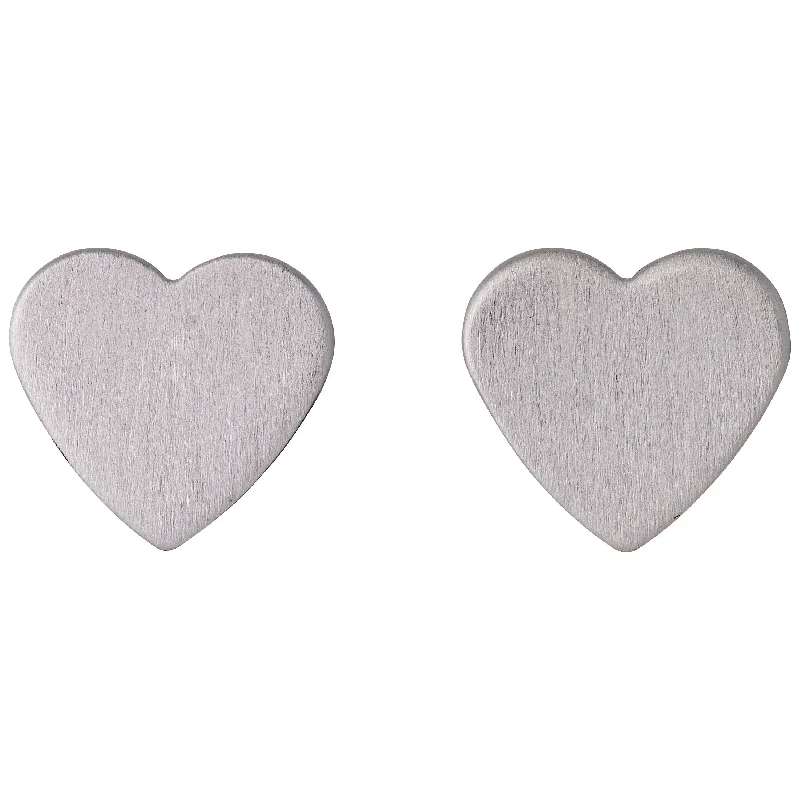 Matte - Finish Titanium Hexagon Stud Earrings for a Sleek and Contemporary StyleVIVI heart earrings silver-plated Matte - Finish Titanium Hexagon Stud Earrings for a Sleek and Contemporary StyleVIVI heart earrings silver-plated