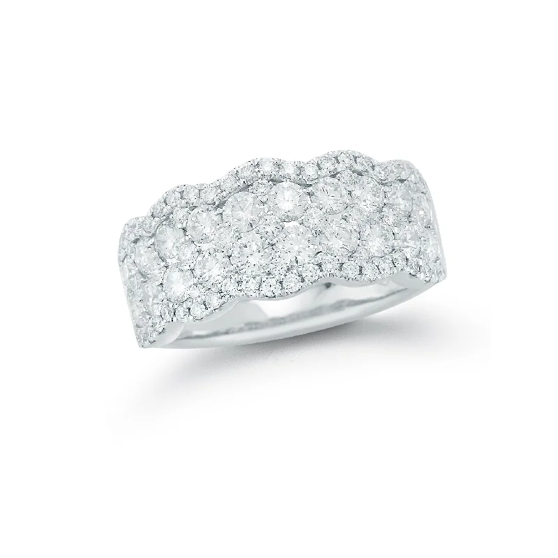Pearl - Adorned Fashion Rings in Gold - Tone Alloy for a Sophisticated LookDiamond Cluster Wave Ring Pearl - Adorned Fashion Rings in Gold - Tone Alloy for a Sophisticated LookDiamond Cluster Wave Ring