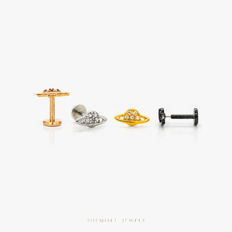 Magnetic - Back Stud Earrings in Black for Easy and Comfortable WearTiny Planet Threadless Flat Back Nose Stud, 20,18,16ga, 5-10mm Surgical Steel SHEMISLI SS911 Magnetic - Back Stud Earrings in Black for Easy and Comfortable WearTiny Planet Threadless Flat Back Nose Stud, 20,18,16ga, 5-10mm Surgical Steel SHEMISLI SS911