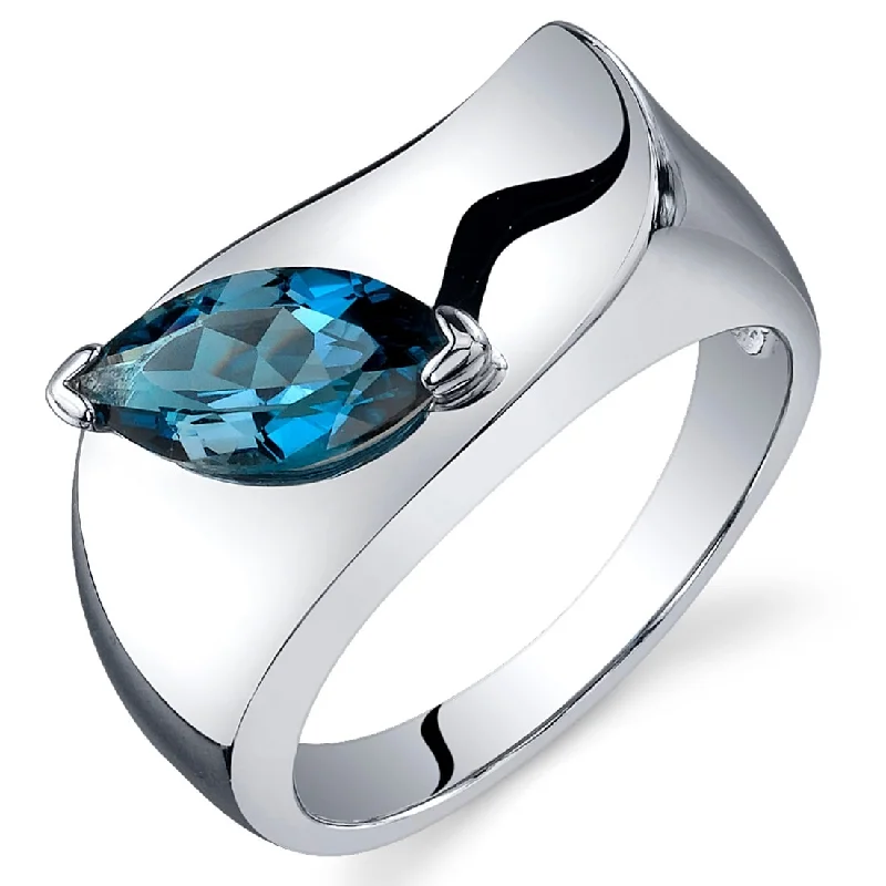 Topaz Gemstone Rings in 10K Gold with a Channel - Set Design for a Contemporary and Durable OptionSterling Silver 1 ct London Blue Topaz Solitaire Ring Topaz Gemstone Rings in 10K Gold with a Channel - Set Design for a Contemporary and Durable OptionSterling Silver 1 ct London Blue Topaz Solitaire Ring