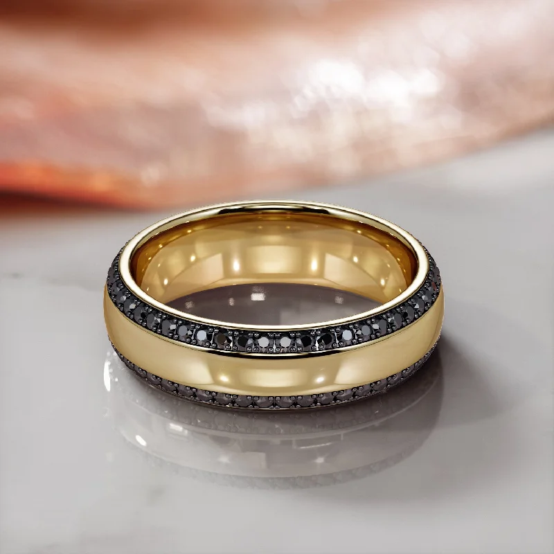 Heart - Shaped Women's Diamond Rings in Rose Gold for a Romantic and Symbolic GiftAlnilam - Natural Black Diamond Wedding RIng For Him