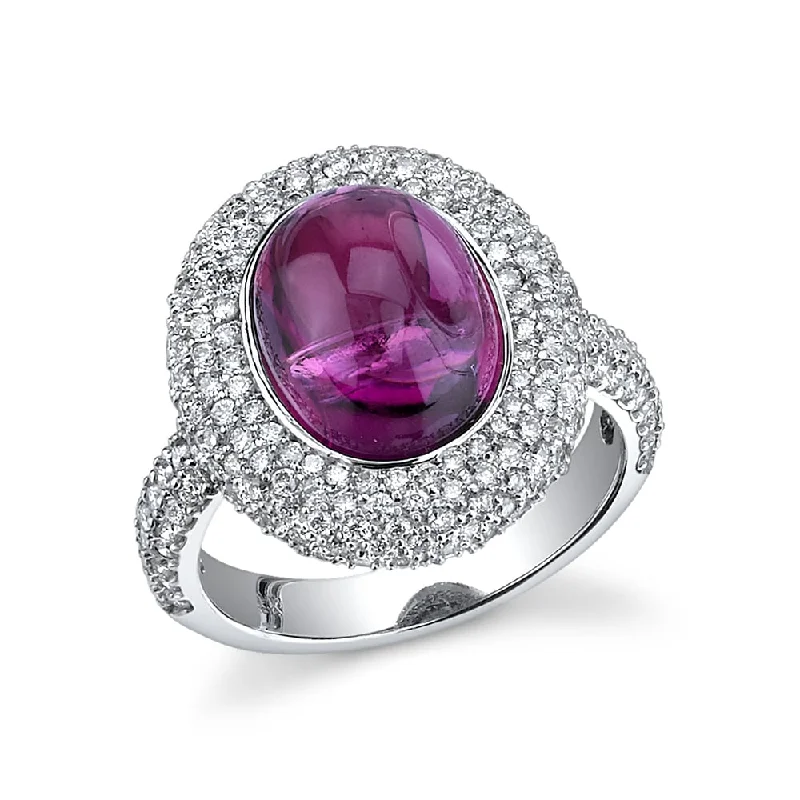 Tennis - Style Women's Diamond Rings with a Continuous Row of Diamonds for a Classic and Versatile LookPink Tourmaline Ring with Pavé Diamond Halo Tennis - Style Women's Diamond Rings with a Continuous Row of Diamonds for a Classic and Versatile LookPink Tourmaline Ring with Pavé Diamond Halo