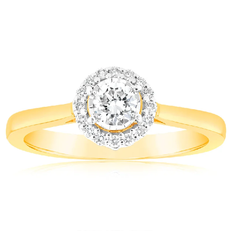 Tennis - Style Women's Diamond Rings with a Continuous Row of Diamonds for a Classic and Versatile LookLuminesce Lab Grown 18ct Yellow Gold 0.30 Carat Diamond Solitaire Ring with Centre Diamond 0.25 Carat Tennis - Style Women's Diamond Rings with a Continuous Row of Diamonds for a Classic and Versatile LookLuminesce Lab Grown 18ct Yellow Gold 0.30 Carat Diamond Solitaire Ring with Centre Diamond 0.25 Carat