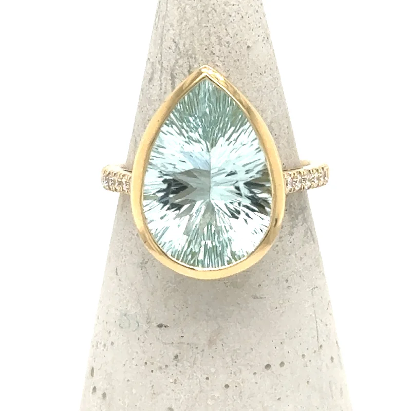 Fashion Rings with Initial Charms in Silver - Plated Metal for a Custom Accessory14K Yellow Gold Aquamarine & Diamond Ring Fashion Rings with Initial Charms in Silver - Plated Metal for a Custom Accessory14K Yellow Gold Aquamarine & Diamond Ring