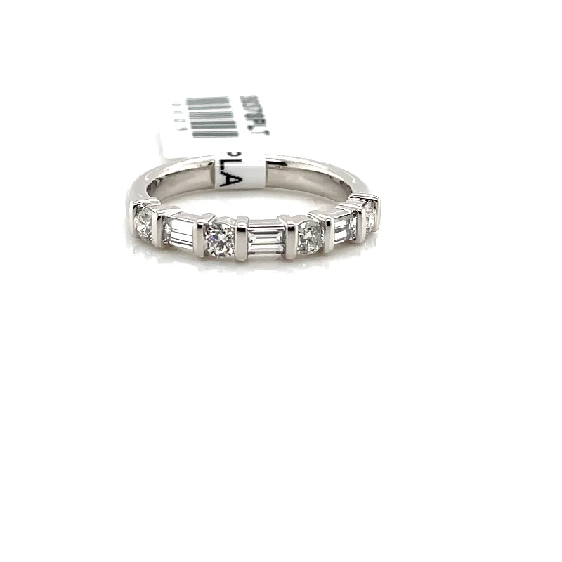 Open - Band Fashion Rings in Sterling Silver with Gemstone InlaysBremer Jewelry Round Half Anniversary Fashion Ring in Platinum (0.77ctw) Open - Band Fashion Rings in Sterling Silver with Gemstone InlaysBremer Jewelry Round Half Anniversary Fashion Ring in Platinum (0.77ctw)