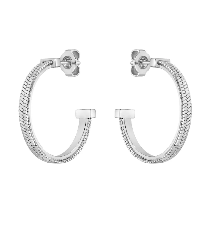 Boss Zia Stainless Steel Hoop Earrings D