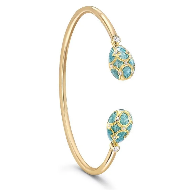 Animal - Print Bangles with Leopard or Zebra Patterns Faberge Palais Tsarskoye Selo 18ct Yellow Gold Turquoise Open Set Bangle Animal - Print Bangles with Leopard or Zebra Patterns Faberge Palais Tsarskoye Selo 18ct Yellow Gold Turquoise Open Set Bangle