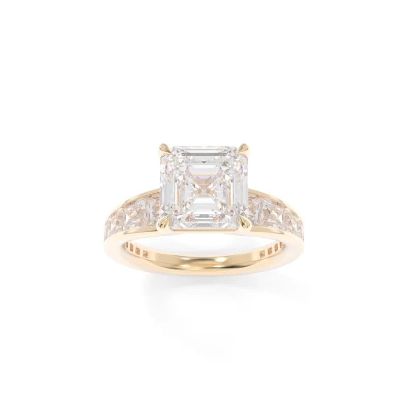 Men's Ruby Engagement Rings in Rose Gold with a Solitaire Design for a Romantic GestureArden Ring Asscher Men's Ruby Engagement Rings in Rose Gold with a Solitaire Design for a Romantic GestureArden Ring Asscher