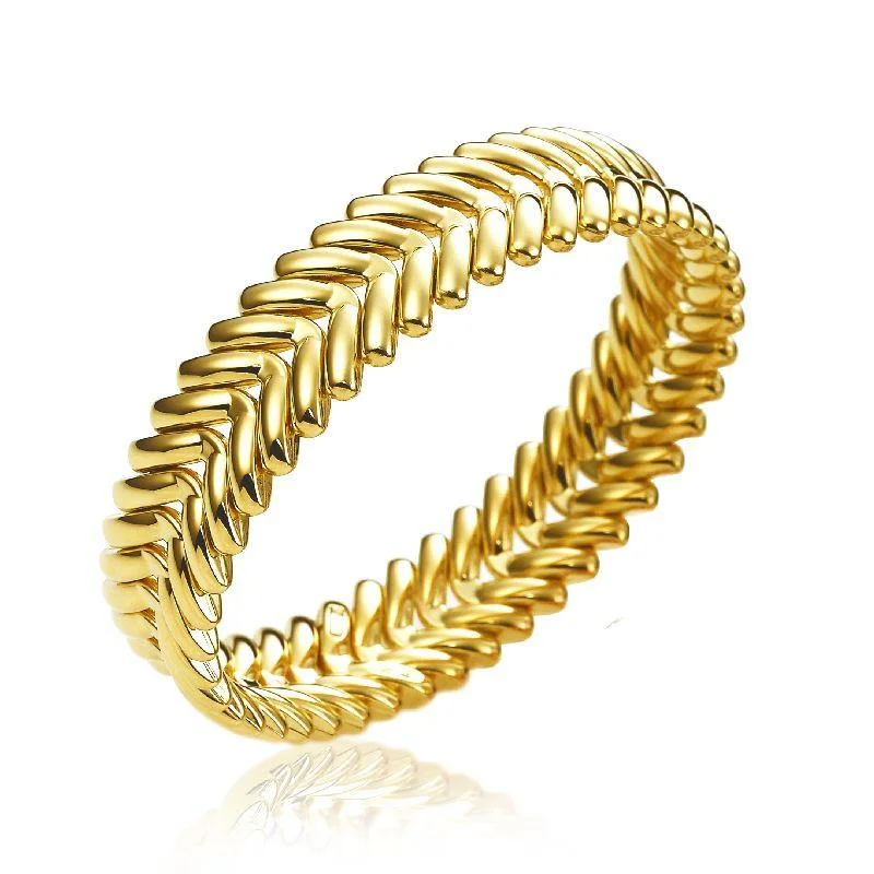 Sustainable Bamboo Bangles with Natural Finishes Chimento Armillas 18ct Yellow Gold Wide Arrow Head Bangle Sustainable Bamboo Bangles with Natural Finishes Chimento Armillas 18ct Yellow Gold Wide Arrow Head Bangle