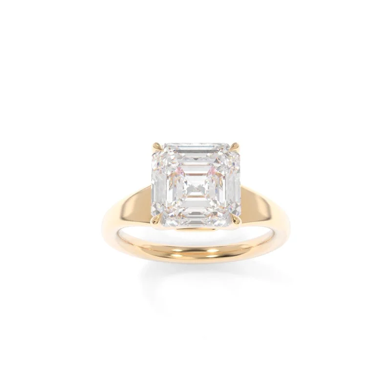 Men's Opal Engagement Rings in 10K Gold with a Milgrain - Trimmed BandCollins Solitaire Asscher Men's Opal Engagement Rings in 10K Gold with a Milgrain - Trimmed BandCollins Solitaire Asscher