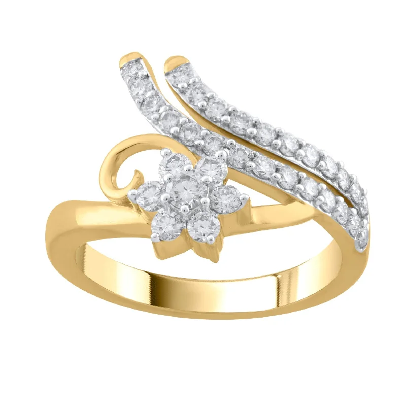 Signature - Design Women's Diamond Rings with a Brand - Specific Pattern and High - Quality Diamonds18K YG Star Diamond Ring-1pc Signature - Design Women's Diamond Rings with a Brand - Specific Pattern and High - Quality Diamonds18K YG Star Diamond Ring-1pc