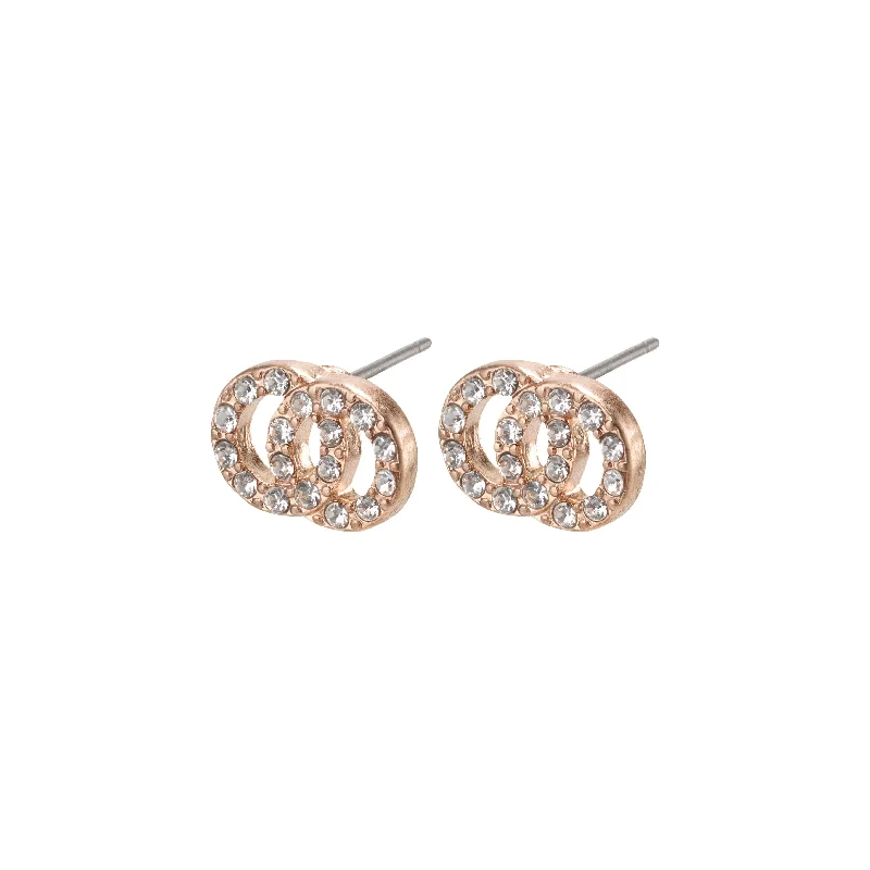 Laser - Engraved Initial Stud Earrings in Silver for a Personalized and Customized AccessoryVICTORIA crystal earrings rosegold-plated Laser - Engraved Initial Stud Earrings in Silver for a Personalized and Customized AccessoryVICTORIA crystal earrings rosegold-plated