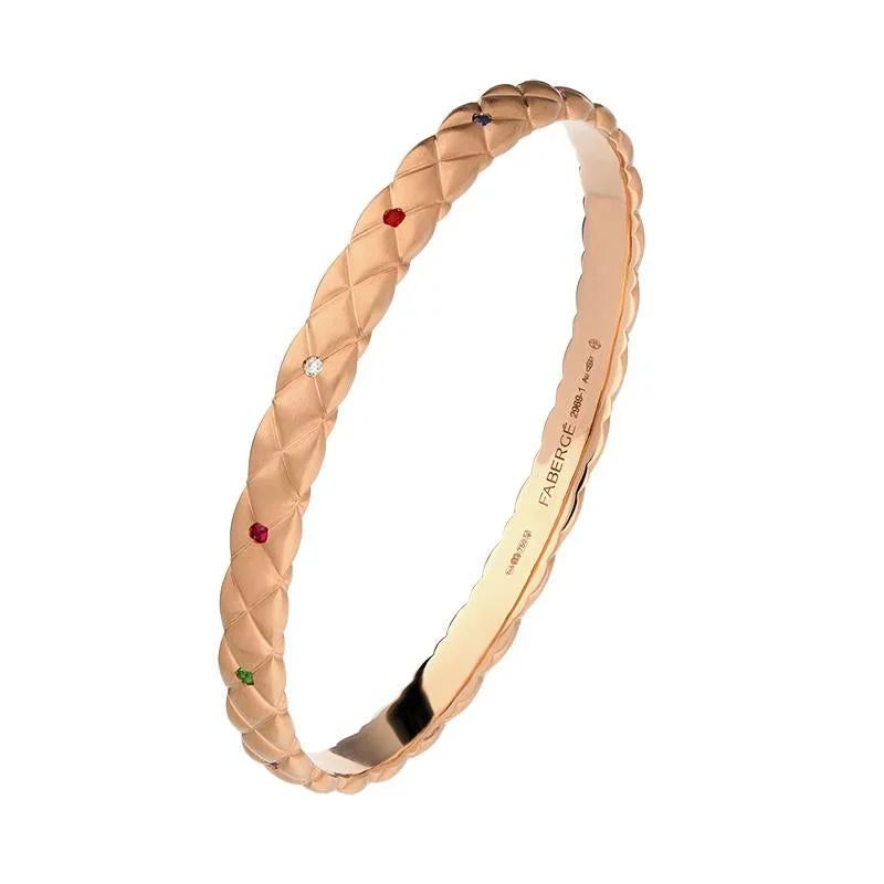 Resin Bangles with Embedded Dried Flowers Faberge Treillage 18ct Rose Gold Multicoloured Bangle Resin Bangles with Embedded Dried Flowers Faberge Treillage 18ct Rose Gold Multicoloured Bangle