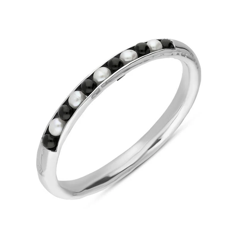 Flexible Silicone Bangles with Glow - in - the - Dark Features Sterling Silver Whitby Jet Pearl 11 Bead Bangle D Flexible Silicone Bangles with Glow - in - the - Dark Features Sterling Silver Whitby Jet Pearl 11 Bead Bangle D