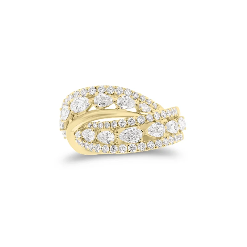 Textured Fashion Rings in Pewter with Hammered and Embossed SurfacesRound & Pear-Shaped Diamond Crossover Ring Textured Fashion Rings in Pewter with Hammered and Embossed SurfacesRound & Pear-Shaped Diamond Crossover Ring
