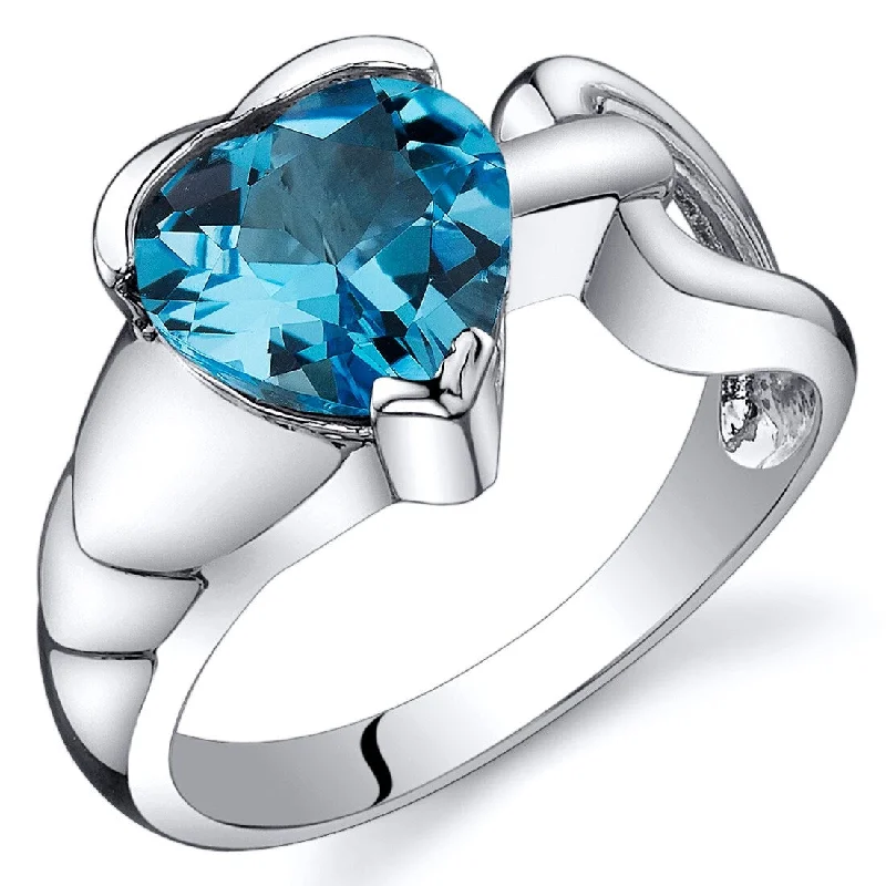 Ruby Gemstone Rings in 14K Yellow Gold with a Solitaire Setting for a Classic and Bold StatementSterling Silver 2 ct Swiss Blue Topaz Solitaire Ring