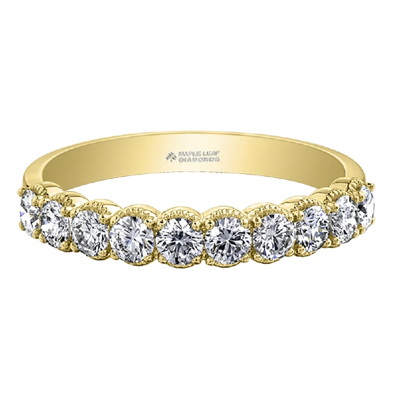 Pear - Shaped Women's Diamond Rings in Yellow Gold with a Single - Diamond Pendant LookCanadian Diamond Band with Milgrain Detailing Pear - Shaped Women's Diamond Rings in Yellow Gold with a Single - Diamond Pendant LookCanadian Diamond Band with Milgrain Detailing