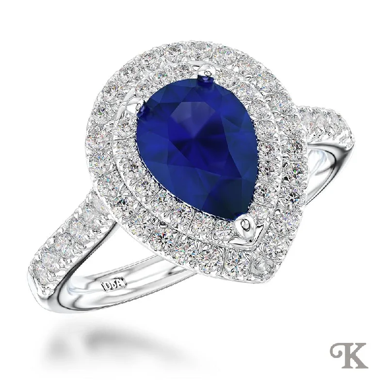 Men's Lapis Lazuli Engagement Rings in Sterling Silver with a Star - Shaped Stone SettingSkye Duo Pear Halo Men's Lapis Lazuli Engagement Rings in Sterling Silver with a Star - Shaped Stone SettingSkye Duo Pear Halo
