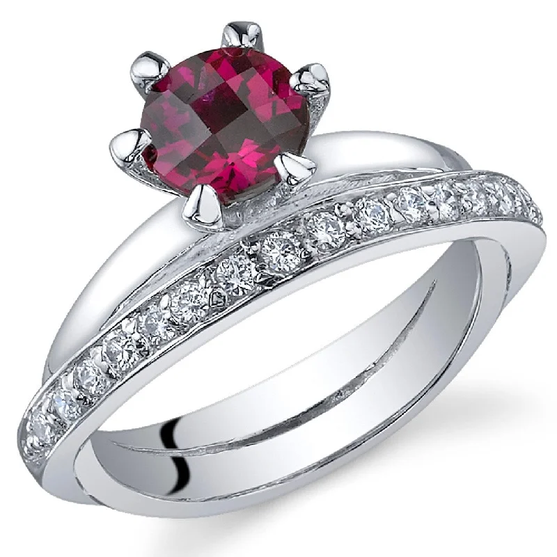 Sapphire Gemstone Rings in 18K White Gold with Diamond Accents for an Elegant EngagementSterling Silver 1 ct Created Ruby Birthstone Ring Sapphire Gemstone Rings in 18K White Gold with Diamond Accents for an Elegant EngagementSterling Silver 1 ct Created Ruby Birthstone Ring