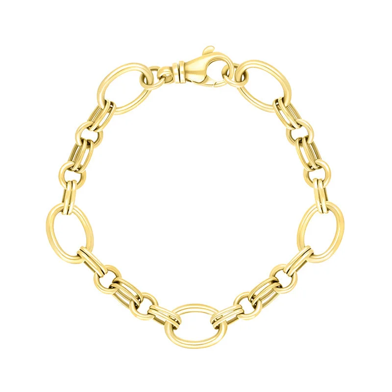 18ct Yellow Gold Double Link Handmade Bracelet