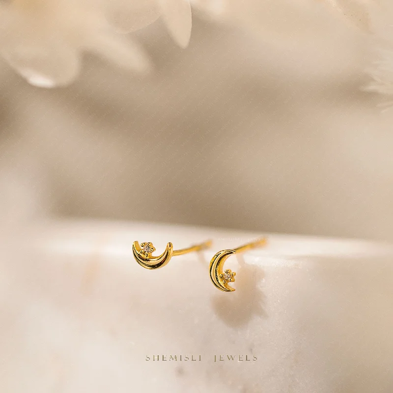 Adjustable - Back Crystal Stud Earrings in Clear for a Sparkling and Versatile PieceDainty Moon and Star Studs Earrings, Unisex, Gold, Silver SHEMISLI SS637 Butterfly End, SS638 Screw Ball End (Type A) LR Adjustable - Back Crystal Stud Earrings in Clear for a Sparkling and Versatile PieceDainty Moon and Star Studs Earrings, Unisex, Gold, Silver SHEMISLI SS637 Butterfly End, SS638 Screw Ball End (Type A) LR