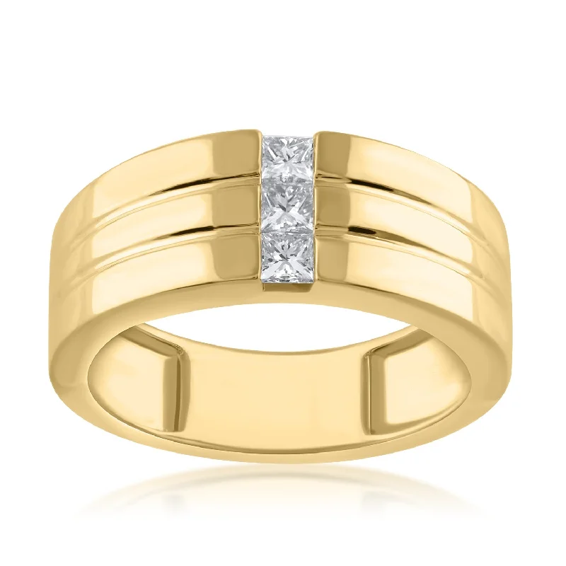 Princess - Cut Women's Diamond Rings in White Gold with a High - Clarity Diamond for a Modern Look18K YG Men's Diamond Ring-1pc Princess - Cut Women's Diamond Rings in White Gold with a High - Clarity Diamond for a Modern Look18K YG Men's Diamond Ring-1pc
