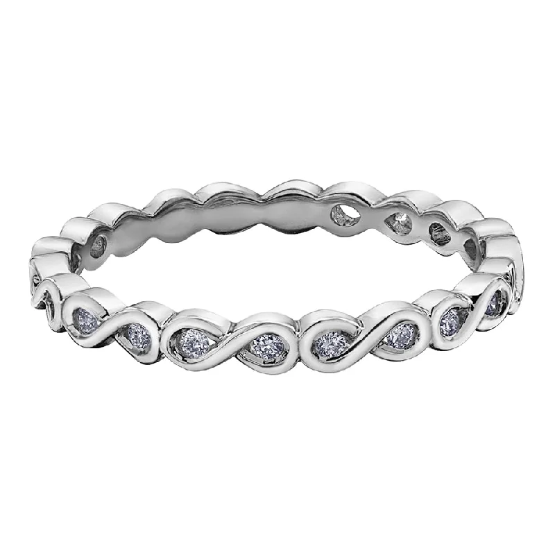 Adjustable Women's Diamond Rings with a Flexible Band for a Comfortable and Custom FitDiamond Band with Infinity Detailing Adjustable Women's Diamond Rings with a Flexible Band for a Comfortable and Custom FitDiamond Band with Infinity Detailing