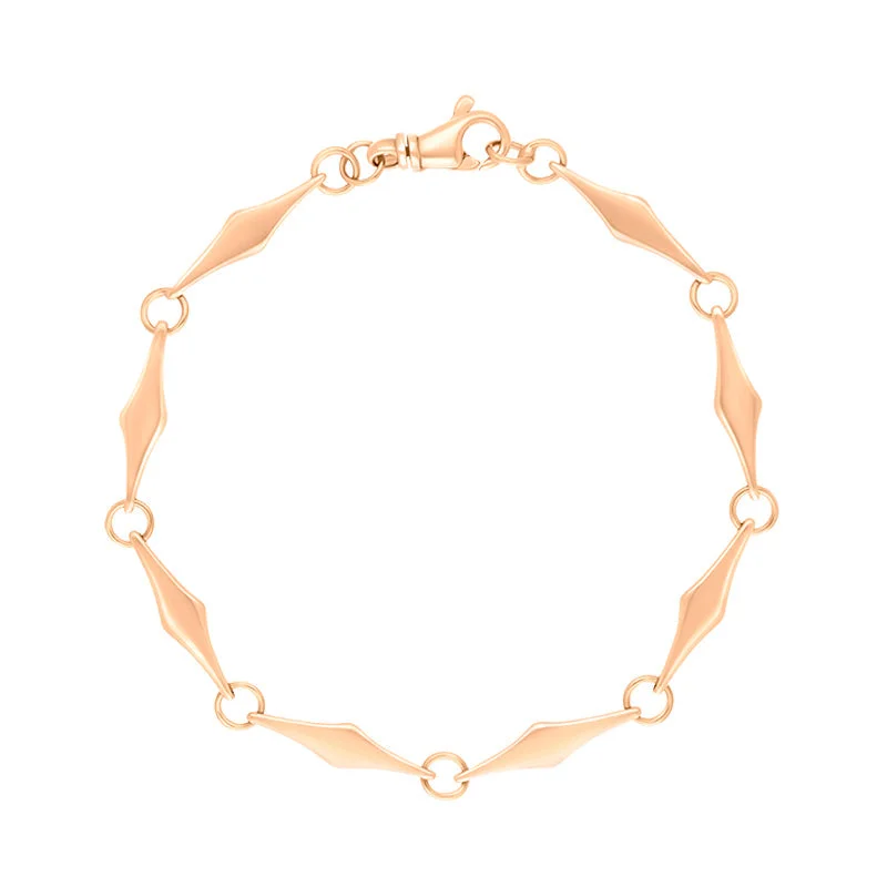 18ct Rose Gold Rhombus Handmade Bracelet