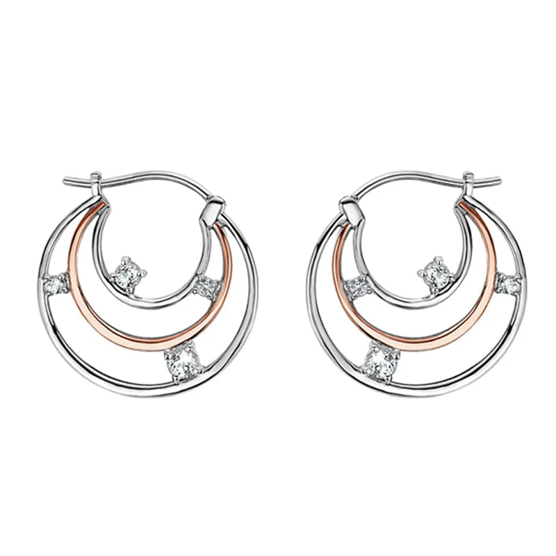 Clogau Awyr Y Nos Sterling Silver White Topaz Drop Earrings