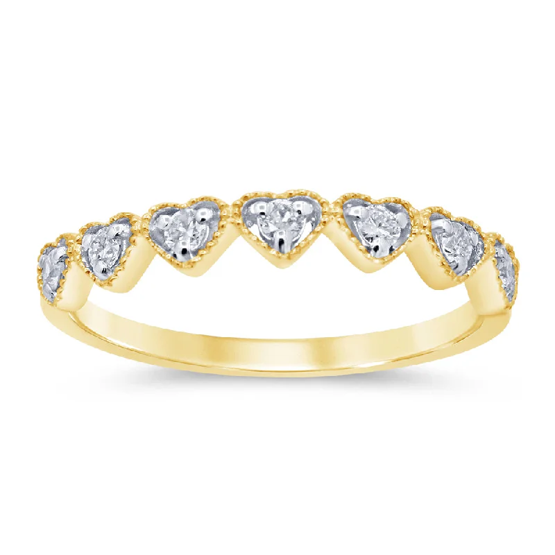 Cluster - Style Women's Diamond Rings with Multiple Small Diamonds Arranged in a Stunning PatternLuminesce Lab Grown 9ct Yellow Gold Heart Diamond Ring