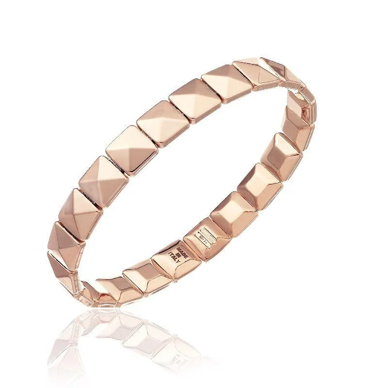 Resin Bangles with Embedded Dried Flowers Chimento Armillas 18ct Rose Gold Pyramid Bangle Resin Bangles with Embedded Dried Flowers Chimento Armillas 18ct Rose Gold Pyramid Bangle