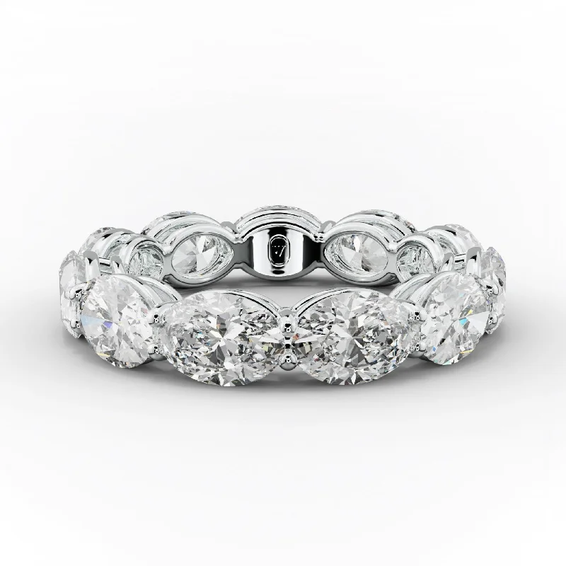 Adjustable Women's Diamond Rings with a Flexible Band for a Comfortable and Custom Fit5.0 Carat East West Oval Cut Diamond Eternity Band Adjustable Women's Diamond Rings with a Flexible Band for a Comfortable and Custom Fit5.0 Carat East West Oval Cut Diamond Eternity Band
