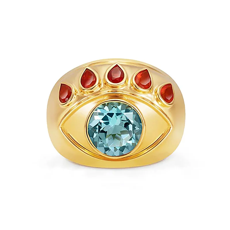 Open - Band Fashion Rings in Sterling Silver with Gemstone Inlays‘Show and Tell’ - Ready to See You ring Open - Band Fashion Rings in Sterling Silver with Gemstone Inlays‘Show and Tell’ - Ready to See You ring