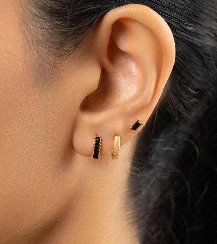 Hypoallergenic Sterling Silver Star - Studded Stud Earrings for Sensitive EarsSimple Black Baguette CZ Studs Huggies Drop Hoop Earrings Stack Set, Unisex, Gold, Silver SHEMISLI SS458, SH013, SH335 Hypoallergenic Sterling Silver Star - Studded Stud Earrings for Sensitive EarsSimple Black Baguette CZ Studs Huggies Drop Hoop Earrings Stack Set, Unisex, Gold, Silver SHEMISLI SS458, SH013, SH335