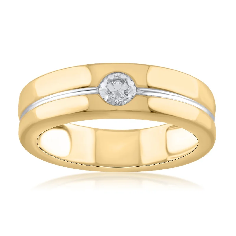 Tennis - Style Women's Diamond Rings with a Continuous Row of Diamonds for a Classic and Versatile Look18K YG Solitaire Men Diamond Ring-1PC Tennis - Style Women's Diamond Rings with a Continuous Row of Diamonds for a Classic and Versatile Look18K YG Solitaire Men Diamond Ring-1PC