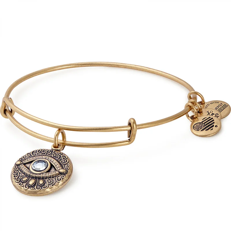 Holiday - Themed Bangles for Christmas or Valentine's Day Alex And Ani Gold Evil Eye Charm Bangle Holiday - Themed Bangles for Christmas or Valentine's Day Alex And Ani Gold Evil Eye Charm Bangle