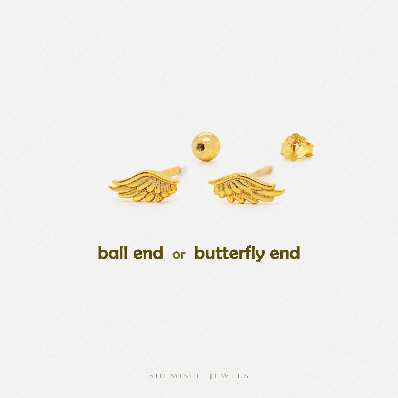 Adjustable - Back Crystal Stud Earrings in Clear for a Sparkling and Versatile PieceTiny Angel Wing Stud Earrings, Unisex, Gold, Silver SS649 Butterfly End, SS650 Screw Ball End (Type A) LR Adjustable - Back Crystal Stud Earrings in Clear for a Sparkling and Versatile PieceTiny Angel Wing Stud Earrings, Unisex, Gold, Silver SS649 Butterfly End, SS650 Screw Ball End (Type A) LR