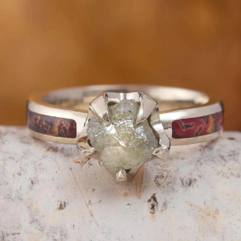 Men's Citrine Engagement Rings in Stainless Steel with a Stackable Band DesignRough Diamond Engagement Ring with Dinosaur Bone Men's Citrine Engagement Rings in Stainless Steel with a Stackable Band DesignRough Diamond Engagement Ring with Dinosaur Bone