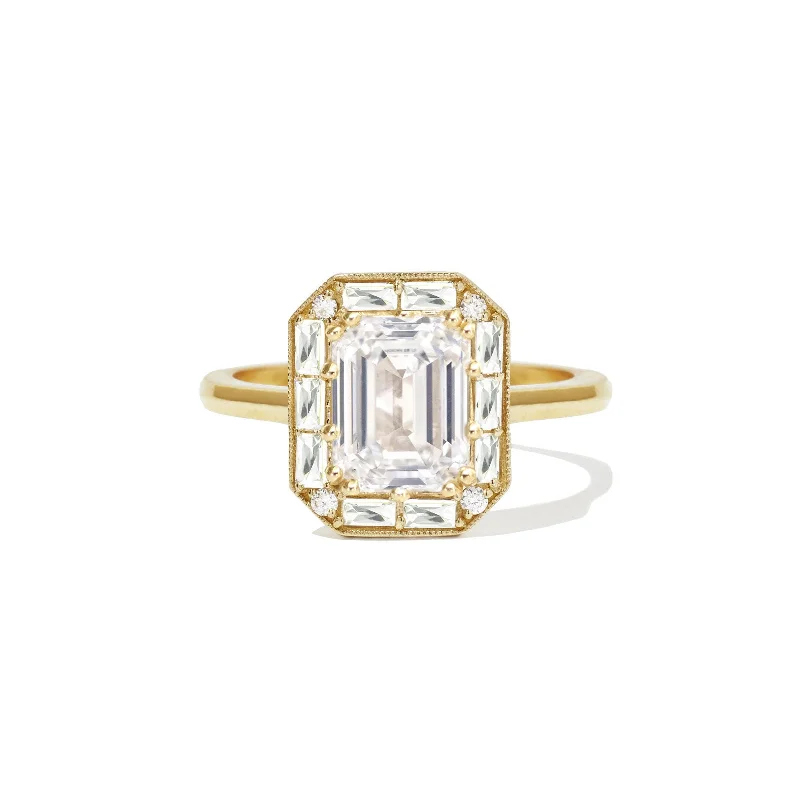 Men's Topaz Engagement Rings in 10K Gold with a Channel - Set Diamond BandThe Not So Mini French Cut Halo Diamond Mosaic Ring Men's Topaz Engagement Rings in 10K Gold with a Channel - Set Diamond BandThe Not So Mini French Cut Halo Diamond Mosaic Ring