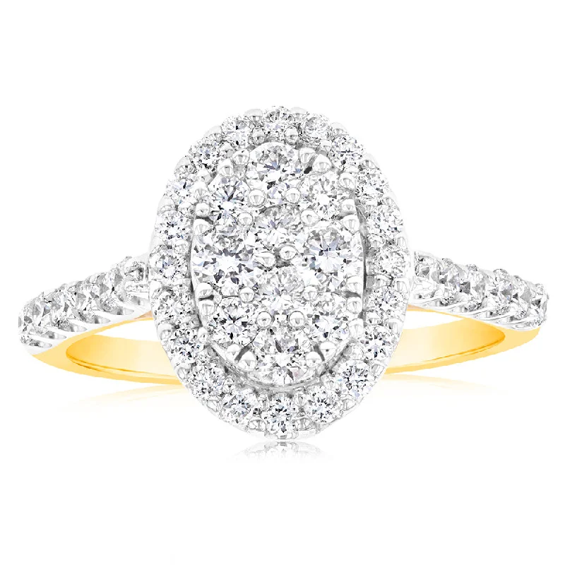 Women's Solitaire Diamond Rings with Round - Cut Diamonds and Platinum Settings for an Elegant EngagementLuminesce Diamond 1 Carat Oval Dress Ring in 9ct Yellow Gold Women's Solitaire Diamond Rings with Round - Cut Diamonds and Platinum Settings for an Elegant EngagementLuminesce Diamond 1 Carat Oval Dress Ring in 9ct Yellow Gold